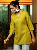 Libas Women'S Cotton Blend Straight Kurtis (58252B_Green