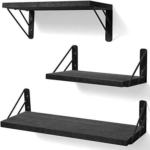Bayka Wall Shelves For Bedroom Decor, Floating Shelves For Wall Storage, Wall Mounted Rustic Wood Floating Shelf For Books,Plant