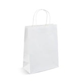Paper Gift Bags with Handles, 8x4.25x10.5 100Pcs White Gift Bags Bulk, Gift Bags Medium Size Kraft Paper Bags, Wedding Gift Bag,
