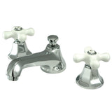 Kingston Brass Ks4461Px Metropolitan Widespread Lavatory Faucet With Porcelain Cross Handle, Polished Chrome,8-Inch Adjustable C