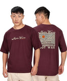 Kyda Men'S Oversized 100% Cotton Round Neck Front And Back Printed Tshirt (Pack Of 1) Maroon,MaroonApparel,2XL