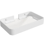 Z metnal Small Glass Bathroom Shelves, White Floating Wall Shelf, Mini Wall Mounted (White Clear Glass, 8 inch/20cm), 1pcs