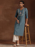 Libas Women'S Viscose Rayon Yoke Design Straight Kurta (29202 Blue Blue S