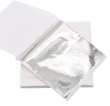 Mini Silver Leaf Sheets (50ml + Silver Leaf Glue (50ml) (Combo Pack) 8x8 cm Gilding Foil Silver Foil Paper for Paintings, Arts C
