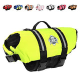 Paws Aboard Dog Life Jacket, Fashionable Dog Life Vest For Swimming And Boating - Neon Yellow