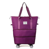 ATETO Rolling Duffle Bag with Wheels, Large Capacity Folding Travel Bag, Waterproof Travel Bag, Expandable Foldable Bag with Rol