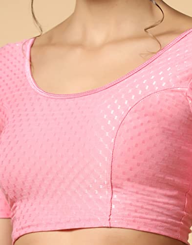 Toplot Cotton Blend Lycra Stretchable Readymade Blouses Pack Of 2 (Combo-5058-Bbp-Bbp-28),Baby Pink-Baby Pink,28,B0CV59QVNG