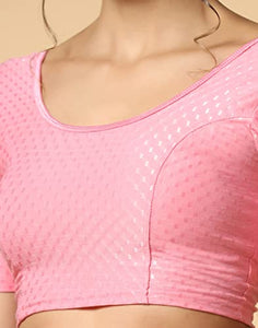 Toplot Cotton Blend Lycra Stretchable Readymade Blouses Pack Of 2 (Combo-5058-Bbp-Bbp-28),Baby Pink-Baby Pink,28,B0CV59QVNG