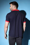 Leriya Fashion Men's T-Shirt | Cotton & Polyester Solid Varsity Inspired Regular Fit T-Shirt For Boys | Polo-Collar Neck | Perfect For Casual | Office | Outing Wear Gift For Men (Large Navy Blue),Navy Blue