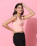 Toplot Women'S Solid Ribbed Round Neck Sleeveless Slim Fit Tank Top (Tank-Top-5069-Peach-M),Peach,,B0CGJ17PF1