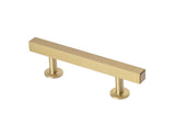 Lew's Hardware Bar Series 31-102 Solid Brushed Brass Cabinet Knobs and Pulls (3 Holes/5 Overall)