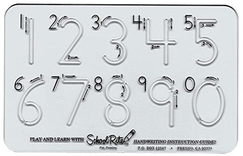 School-Rite Number Templates, Plastic Writing Aide Number Stencil Set, Basic Number Set