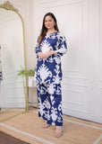 Anni Designer Women'S Cotton Blend Printed Ethnic Co-Ord Set (Minara Blue_L_Blue_Large),Blue,L,Cotton Blend,Regular,Kurta