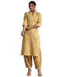 Libas Womens Printed Cotton Straight Kurta With Salwar