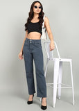 Nifty Women'S Denim Stretchable 2-Button Straight Fit Jeans (1472_Gry_34_Grey_34)