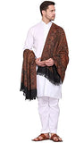 Weavers Villa Men'S Paisley Design Woven Poly Wool Blend Gents Shawls, Muffler, Stoles For Men, 100Cm X 200Cm