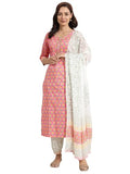 Libas Women'S Cotton Kurta Set (400079O_Pink_M)