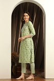 Toplot Women'S Cotton Blend Printed Kurti With Pant (Kurti-Pant-5060-Green-M),Green,,B0BR1CL4NN
