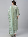Libas Women'S Silk Blend Kurta Set (35720_Green Green L