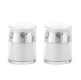 Furnido Refillable Airless Pump Jars,Empty Acrylic Makeup Cosmetic Containers, Travel Lotion With Lid for Thick Moisturizer,Skin