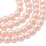 Elecrelive 1 Strand Glass Pearl Beads for Jewelry Making, 8mm Round Pearlized Loose Spacer Beads for Bracelet Necklace Earring W