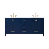 Elegant Decor Irene 72 Solid Wood And Stone Double Bathroom Vanity In Blue