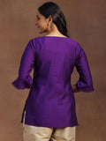 Libas Women'S Silk Blend Regular Kurti (29151_Purple Purple Xl