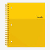 Hamelin, Spiral Notebook, 8.5x11in, College Ruled, Hardcover, 90shts/180 Pages, 3 Subject Notebook, SUNSHINE Yellow