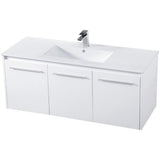 Elegant Decor Rasina 48 Single Porcelain Top Floating Bathroom Vanity In White