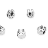 20pcs Cute Horse Shoe Symbol of Luck Large Hole Loose Beads (4.5mm Hole) Antique Silver Metal Spacer for DIY Craft Jewelry Makin