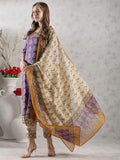 Gosriki Women'S Rayon Blend Straight Printed Kurta With Pant & Dupatta (Uchiha Purple-Vks02-Gs_L_Purple_Large),Purple,,B0DJWGXHLW