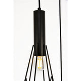 Elegant Lighting Living District Jago 3-Light Transitional Metal Pendant In Black