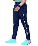 LookMark Men's Slim Fit Solid Lycra Blend Full Elastic Sport Wear Running Gym Stretchable Jogger Track Pant in Navy Color(Track 05 Navy-L),Navy