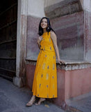 Anni Designer Women'S Rayon Viscose Printed Skirt And Top Dress Set (Bijapur Yellow-Vks01_Xxl_Yellow_Xx-Large),Yellow,2XL,,,