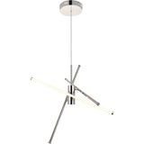 Elegant Lighting Living District Sonya 3-Light Modern Aluminum Pendant In Polished Nickel
