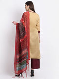Gosriki Women'S Cotton Blend Straight Kurta With Palazzo & Dupatta (Rinu-Beige_Xxl-Go_Beige_Xx-Large),Beige,2,B09SWBFJPW