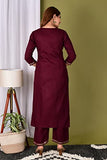 Gosriki Women'S Cotton Straight Solid Kurta With Pant & Dupatta (Pisa New Maroon_S-Go_Maroon_Small),Maroon,,B0B1WSB16D