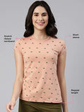 Enamor Women'S Fruits Slim T-Shirt (E247_Walnut Avocado Aop M)