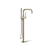 Kohler K-T97328-4-BV Purist Floor-mount bath filler trim with handshower, Vibrant Brushed Bronze
