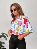 Toplot Women'S Casual Printed Crop Top With Half Sleeve Pack Of 2 (Combo-5098-Mlt-Mlt-M),Multi-Multi,,B0CFTT65M9