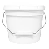 MKS Plastics 2-Gallon Bucket with Airtight Lid - Made in USA, Food Grade BPA Free Plastic, Heavy Duty Multi-Use, Metal Handle wi