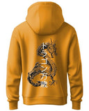 Adro Mens Hoodies With Hail The Dragon Puff Backside Printed, 100% Cotton 340Gsm. (H23-M-Dra-Mu_Mustard_Xl)