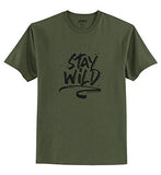 Adro Stay Wild Design Printed T-Shirt For Men (Rnr-S36-Sww-Ol_Olive_S)