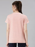 Enamor Women'S Striped Relaxed T-Shirt (A3S1_Soft Pink Stripe Choose Love Graphic Xl)