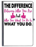 Udnag Ruled Notebook Diary Nurse | Differance Between Who You Are And What You Do, [A5 80Pages 80Gsm]