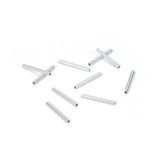 200pcs Smooth Round Tube Beads 10mm (0.4 Inch) Long Spacer Connector (Hole 0.5mm) Silver Plated Brass for DIY Craft Jewelry Maki