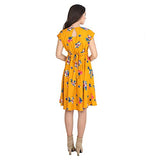 Lookmark Women'S Knee Length Dress (Sd101-Mustard-L)