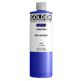 Fluid Acrylics by GOLDEN, Cobalt Blue, 16 fl. oz. Bottle, Professional Acrylic Paint, SemiTransparent