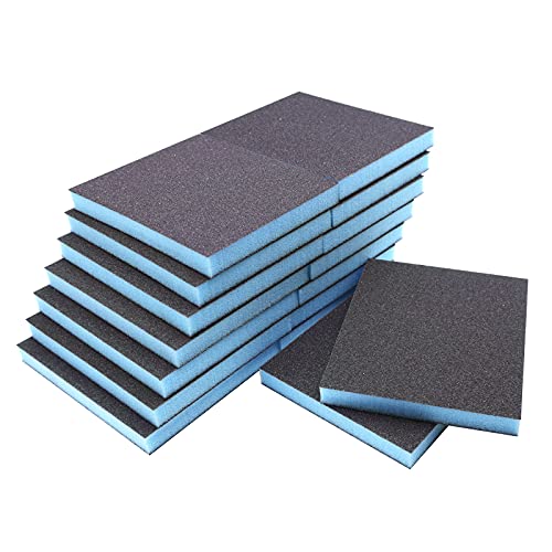 16Pcs 100 grit Sanding Sponge, Jamiikury Medium Sanding Blocks Washable and Reusable, Wet Dry Sandpaper Sponge for Wood Metal Fu
