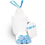 1.5 Gallon Trash Bags With Drawstring, 100 Pcs Trash Can Liners, Blue Strap Bathroom Garbage Bags Tighten Quickly Pack Garbage, 